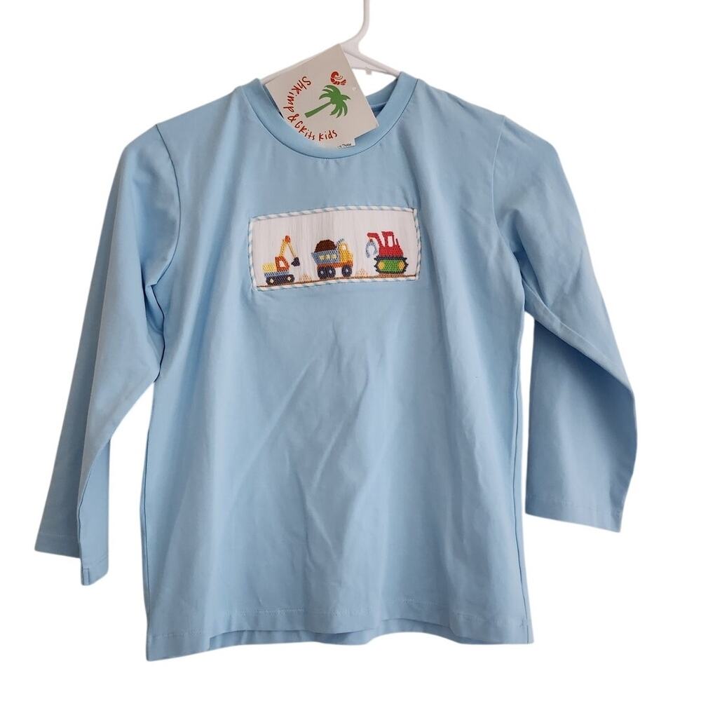 7 New Shrimp & Grits Kids smocked truck tee